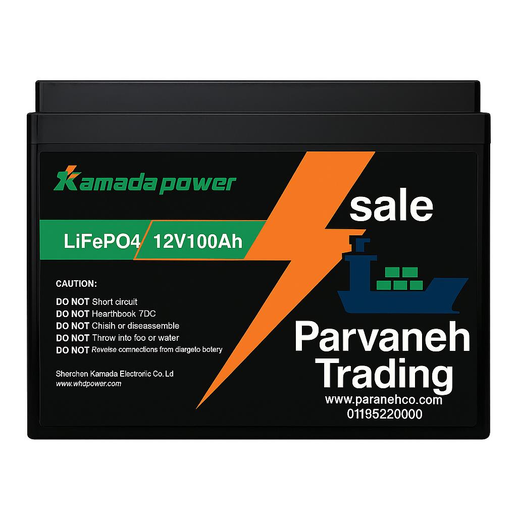 باتری لیتیوم فسفات آهن Kamada Power مدل 12.8V 100Ah بیش از 6000 سایکل