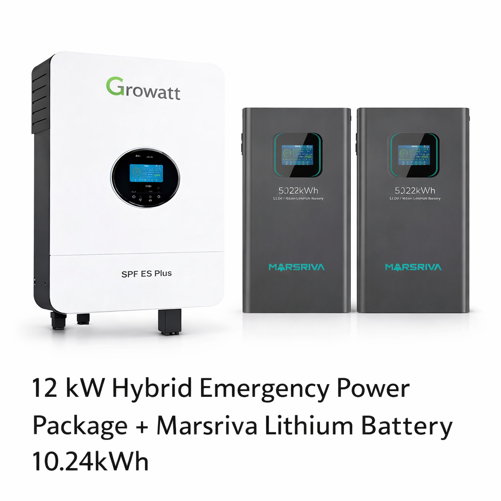 پکیج برق اضطراری ۱۲ کیلووات هیبرید  باتری لیتیومی Marsriva ظرفیت 10.24kWh
