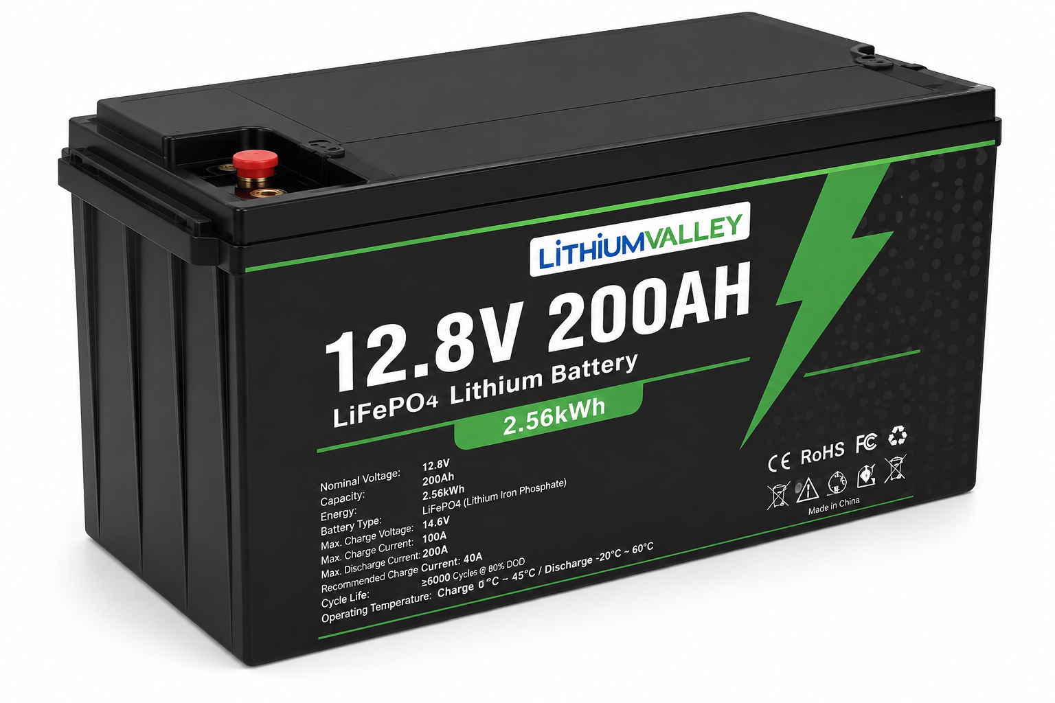 باتری لیتیوم ولی 12.8V 200AH ظرفیت 2.56کیلووات