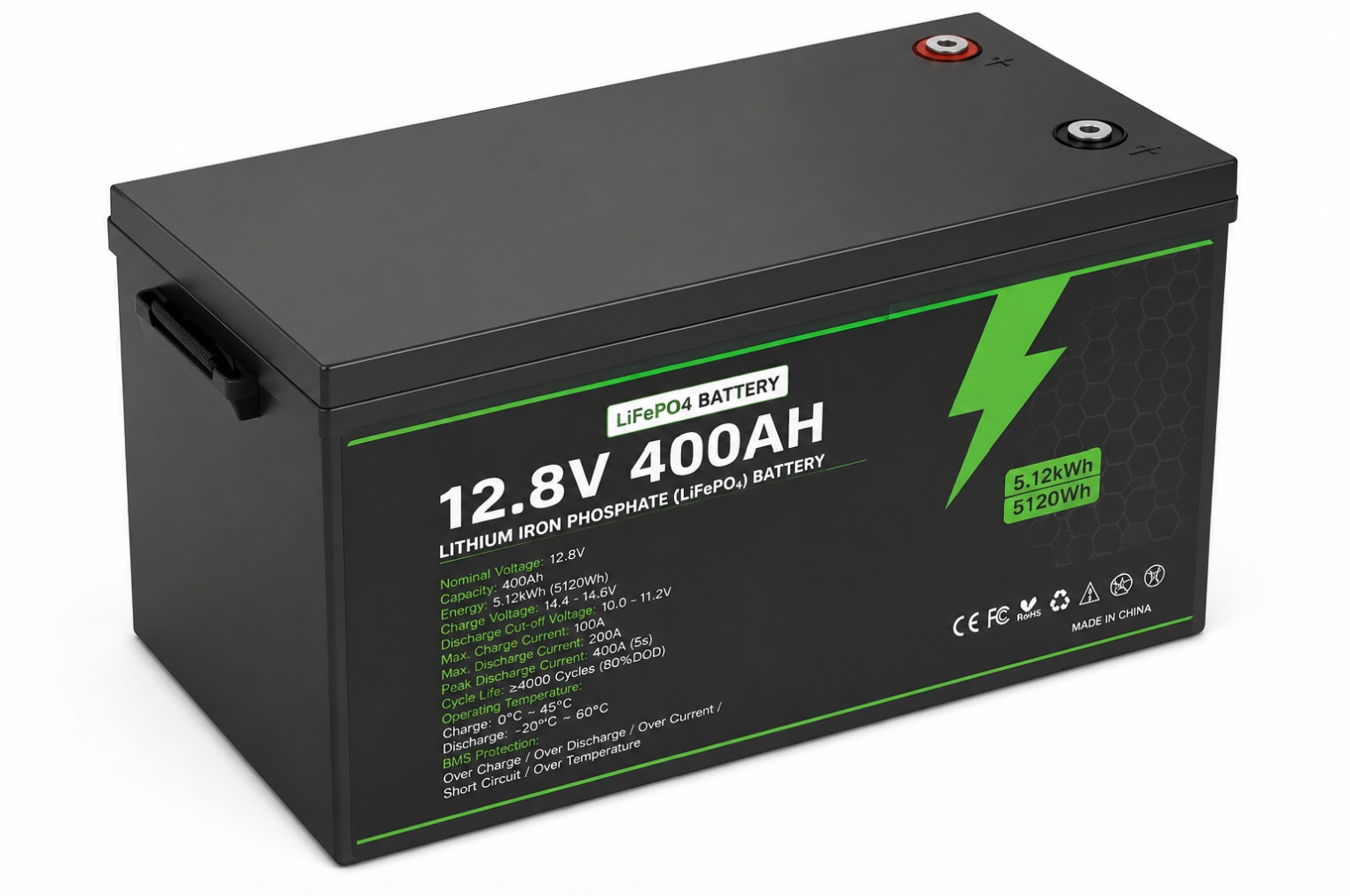 باتری لیتیوم ولی12.8V 400AH  ظرفیت 5.12کیلووات