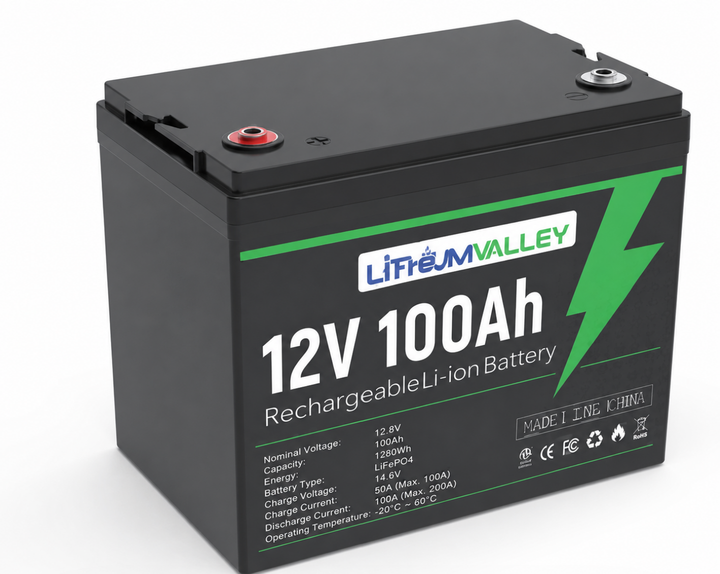 باتری لیتیوم ولی 12.8V 100AH  ظرفیت 1.28 کیلووات