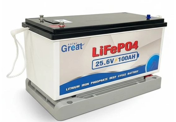 باتری لیتیوم آهن فسفات (LiFePO4) مدل NP-24100 ظرفیت 100Ah ولتاژ 25.6V با BMS داخلی و طول عمر بالا