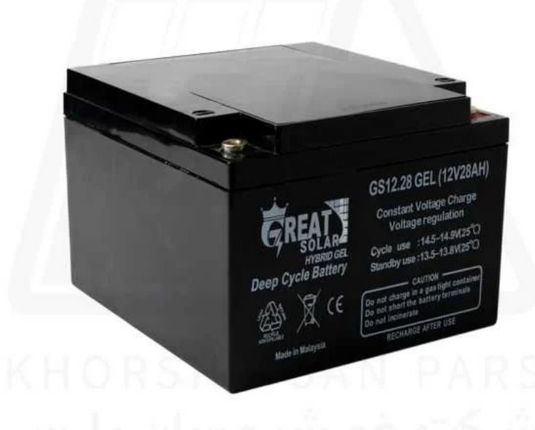 باتری 12ups ولت 28 آمپر مدل GS12.28 گریت سولار Great Solar