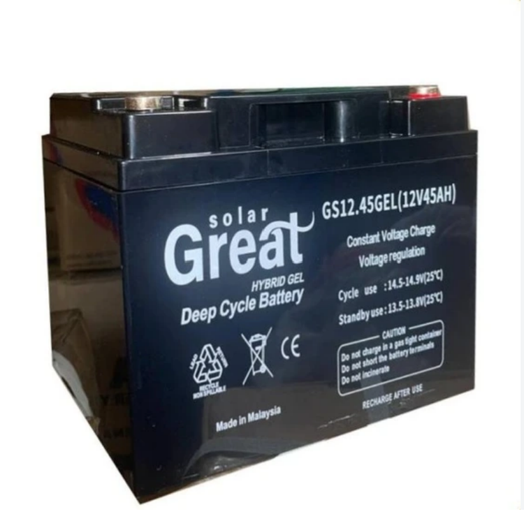 باتری12ups ولت 45 آمپر مدل GS12.45گریت سولار Great Solar
